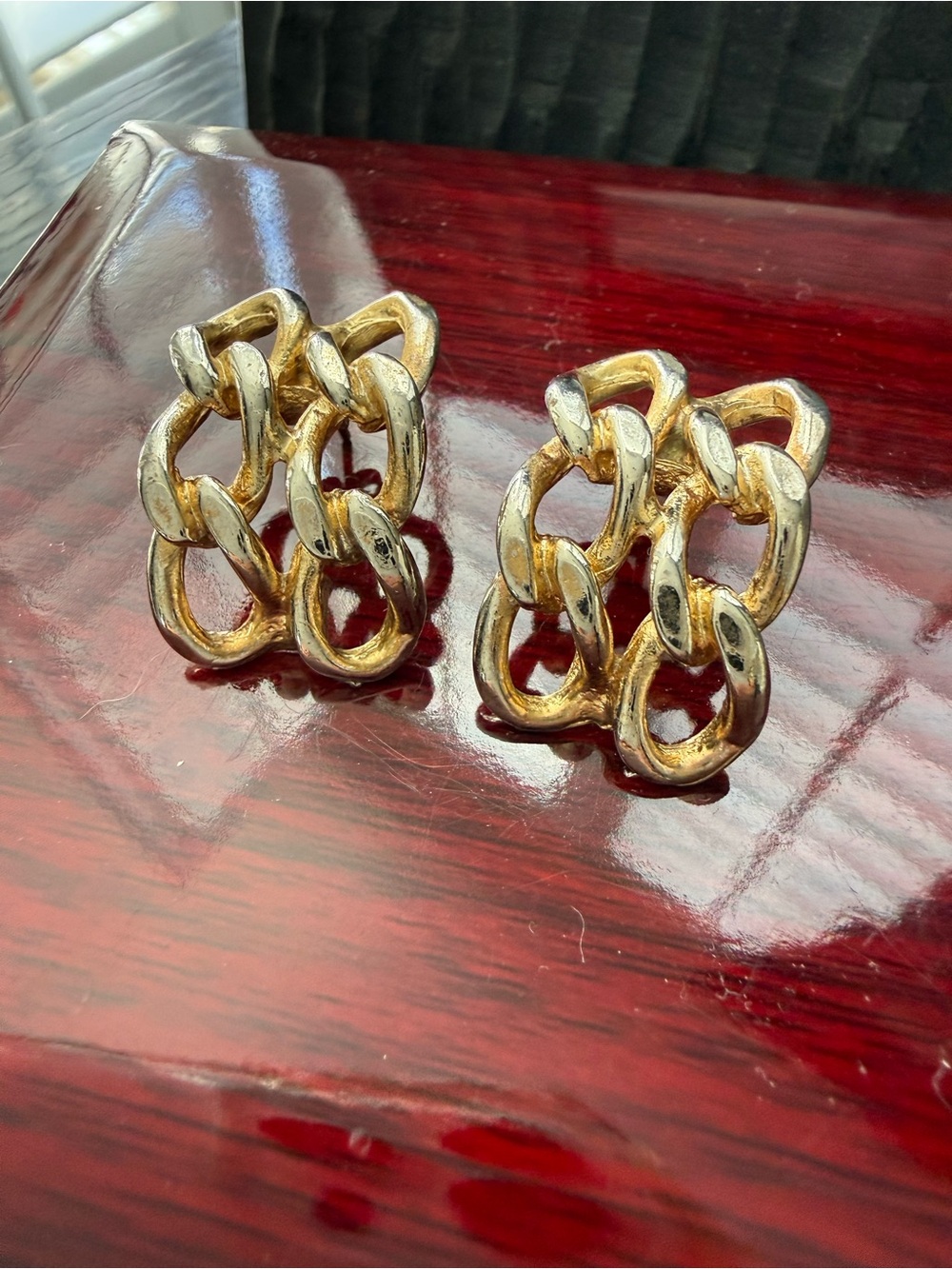 Vintage DoorKnocker Interlocking Link Earrings